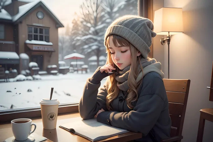 Snowy Day at Cozy Coffee Shop Ambience ☕ Jazz Instrumental Music for Studying, Working & Relaxing