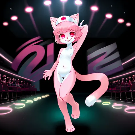 downy furry,Little girl,loli,PINK hair,short hair ,PINK CATt eye, pink downy furry skin,PINK CAT ears, pink furry hand,PINK CAT tail,a strip of furry cat tail,furry CAT legs,furry CAT foot,furry face, furry torso,furry navel,furry lips,furry cat mouth,good...