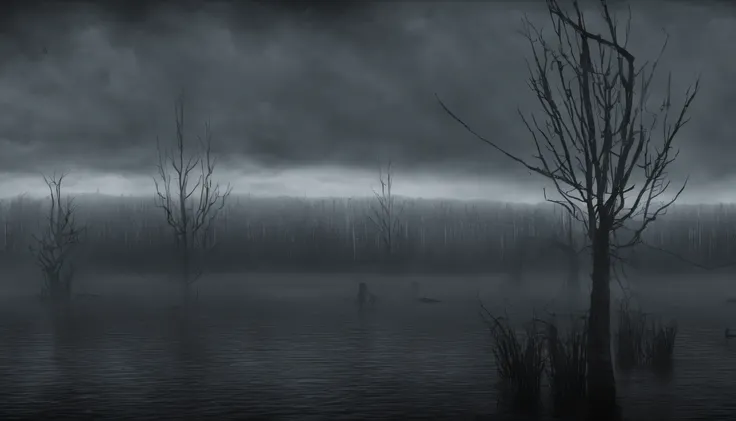 Create an image of a dark, featureless expanse of water.