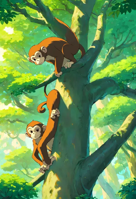 Monkey climbing trees