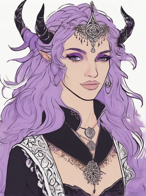 Firbolg, Wearing Stylish Black Dress, shiny black, purple glow, beautiful, masterpiece, best quality