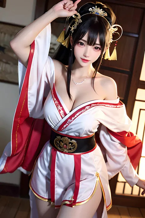 korean beautiful young girl,big eyes,light pink dress,black hair,(dancing close to me:1.5),(snow mountain top), ancient chinese clothes,luxurious silk, long beautiful flowing kimono, hanfu,ancient chinese palace ， flowing robe,trending on cgstation, palace...