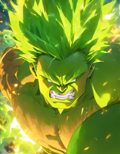 A combination of Hulk and Super Saiyan，Seven-doppelganger shot，tmasterpiece，high detal，best qualtiy，A high resolution，16k，in a panoramic view，hyper HD：： --v 5