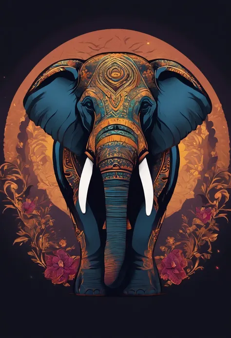 Create a logo with an elephant in anime form，For vibrant digital channels, High-resolution color, With a light picture background