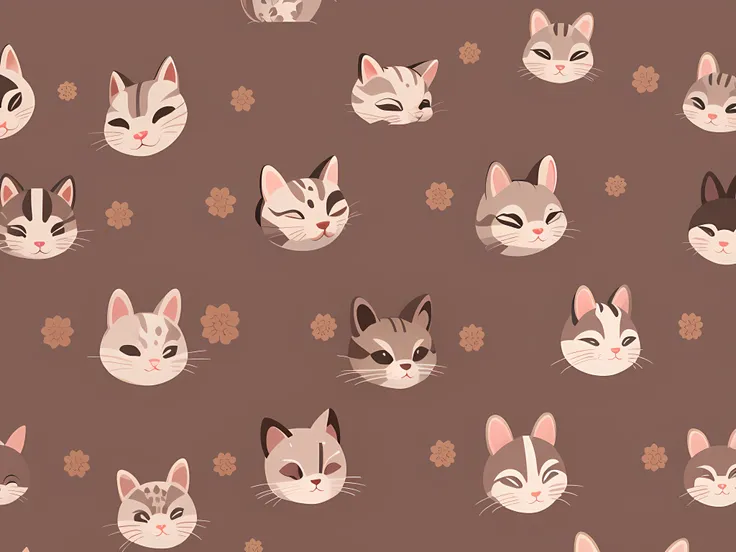 Small animal head pattern design，vector design