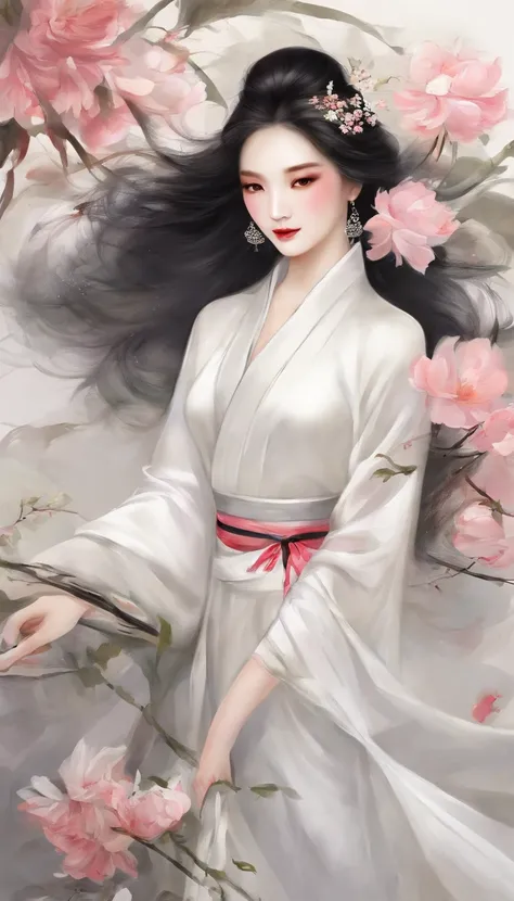 Yun wants to wear clothes and flowers to look good，The spring breeze blows Revlon。if it were not for the jade mountain, Ill see you，Will meet Yaotai moon。A beautiful concubine in ancient China, Yang Yuhuan，Yang，elegant，A shallow shy smile,（Black colored ey...