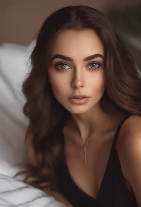 arafed woman fully , sexy girl with brown eyes, ultra realistic, meticulously detailed, portrait sophie mudd, brown hair and large eyes, selfie of a young woman, dubai eyes, violet myers, without makeup, natural makeup, looking directly at the camera, face...