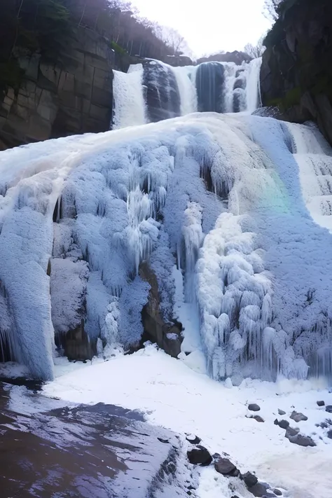 Fukuroda Falls、Icefall、Freezing waterfall、Perfect icing