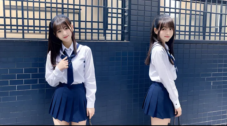 18-year-old schoolgirl wearing navy blue miniskirt