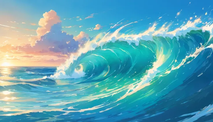 Sea, water, sky, blue water. wave