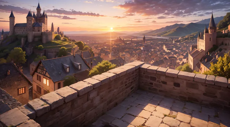 A historic medieval town with sunset views from Game of Thrones