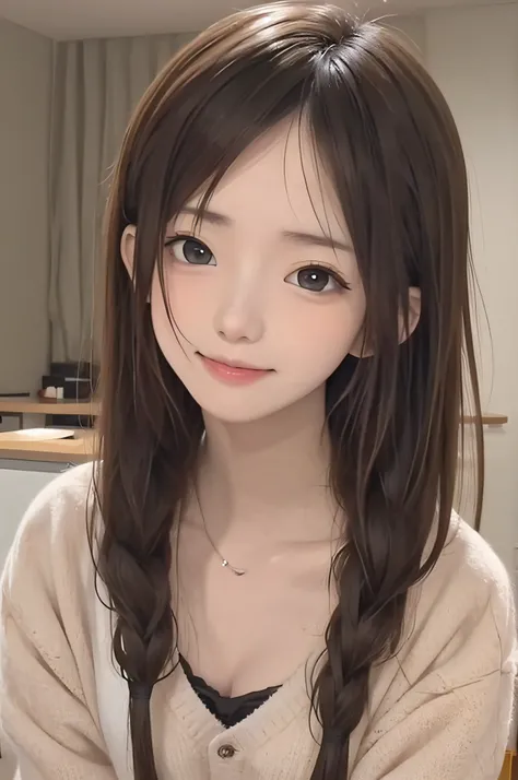 Completely immaculate background、White back、17 age、soio、brown haired、beautidful eyes、real looking skin、A detailed eye、hi-school girl、small tits、tiny chest、(8K、​masterpiece)、(reallistic、Photorealsitic)、top-quality、ighly detailed、The ultra-detailliert、Beauti...