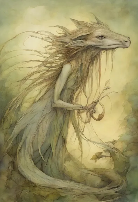 a drawing of a creature with a long nose and a long tail, brian froud style, brian froud juan gimenez, inspired by Brian Froud, style of jean baptiste monge, monge jean-baptiste monge, jean - baptiste monge, jean baptiste monge, inspired by Brian and Wendy...