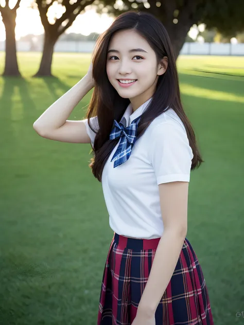 best qualtiy，tmasterpiece，超高分辨率，（真实感：1.4），RAW photogr，1girll，long whitr hair，Face Highlighting，Pure，Girly，Flushing，18yr old，18-year-old smiling female classmate，Pure，Innocent，（best qualtiy，8K，tmasterpiece:1.3），Goose egg face，being thin，largeeyes，long eyela...