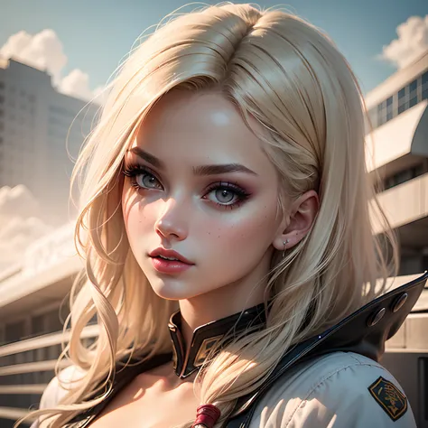 8k, realistic, ultra quality, beatiful girl, Stern anime girl, (Highest Quality, Amazing Details:1.25), cinematic lighting, unique, high-quality, very long hair, hair intakes, makeup, lipstick, eyelashes, ultra detailed eyes, ultra detailed face, ultra det...