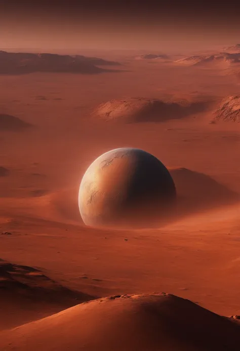 Realistic 4k cinematic planet Mars