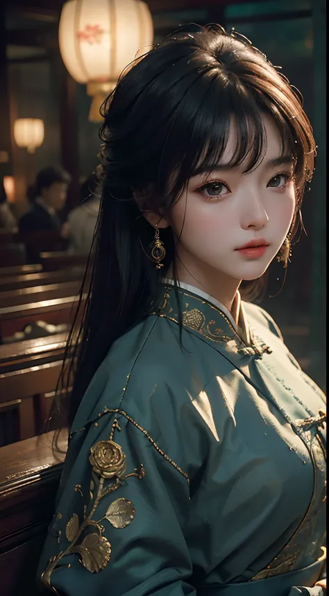 Best Quality, (RAW Photos: 1.2), (Masterpiece: 1.4), (Realistic: 1.4), (High Resolution: 1.4), Chinese actress Gulinazha, depth of field, intricate details, 8k, very detailed, perfect lighting, epic background, big bust 1.3, student wear