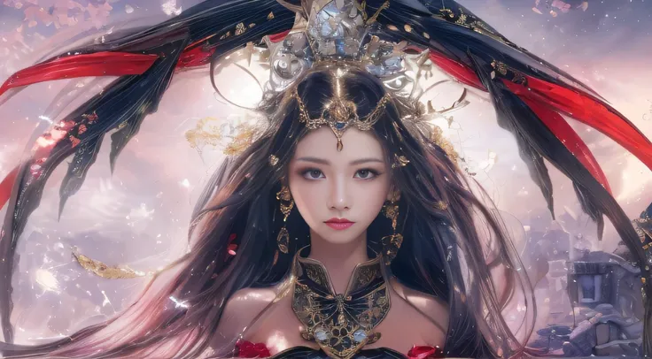 Fantasy Fairy Legend 32K，复杂，ellegance，highly  detailed，A majestic，Digital photography，Top cinema lenses，surrealism painting，Broken rubies，Beating magic，Entwined water magic，（tmasterpiece，Cinematic light，Fine beautiful eyes：1.2），hdr，Void 5 Energy Storm，(Chi...