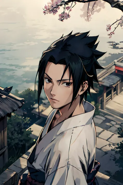 sasuke uchiha, (sasuke), beautiful face, masterpiece, best quality, (1 man), 25 years, mature, short hair, elegant nose, pale sk...