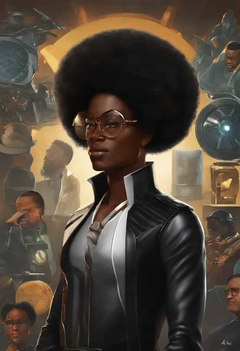 Create Alexs character, 30 ans, Homme noir,Afro Americain, A prodigious inventor with exceptional intelligence for inventions. His talents are crucial for solving puzzles and creating gadgets to support the team in the style of Marvel comics..