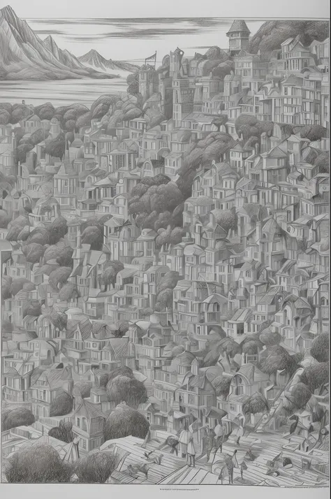 detailed pencil drawn scene staring into the void from the mountain of madness in the style of junji ito