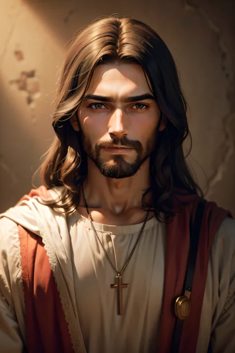 Jesus looking at camera portrait photostudio