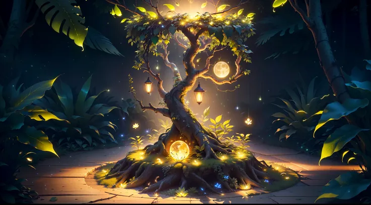 Masterpiece, best quality, (ultra-fine CG unity 8k wallpaper), (best quality), (best shadow), UI interface framework design with jungle theme natural elements. The avatar frame is designed as a circle, surrounded by delicate leaves and branches, as well as...