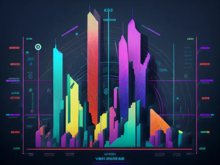 financial charts, business neon colors by kilian eng