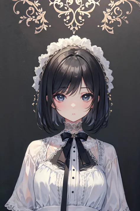 {Masterpiece},{Best quality},{1girll}, Cute, Amazing, Beautiful detailed eyes, Black eyes, Short hair, Black hair,finedetail,Depth of field,Extremely detailed CG,Original, extremelydetailedwallpaper,Upper body, view the viewer