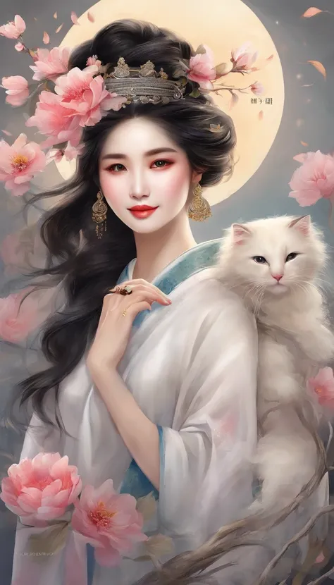 Yun wants to wear clothes and flowers to look good，The spring breeze blows Revlon。if it were not for the jade mountain, Ill see you，Will meet Yaotai moon。A beautiful concubine in ancient China, Yang Yuhuan，Yang，elegant，A shallow shy smile,（Black colored ey...