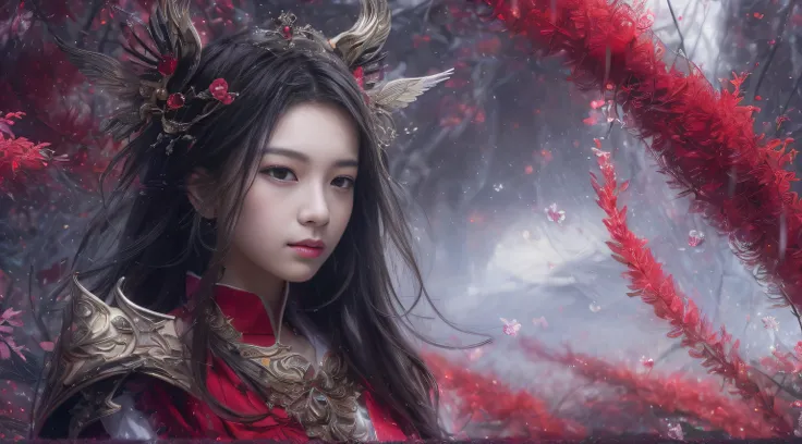 Fantasy Brunette Fairy Tale 32K，复杂，ellegance，highly  detailed，A majestic，Digital photography，Top cinema lenses，surrealism painting，Broken rubies，Beating magic，Entwined water magic，（tmasterpiece，Cinematic light，Fine beautiful eyes：1.2），hdr，Void 5 Energy Sto...