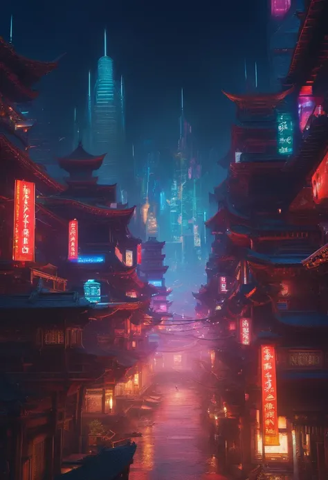 Ancient China, many flying swords through black holes, surrounded by mist, vast panoramas, illusory light and shadow, wide Angle lens, captured at dusk, cinematic texture, Unreal Engine 4, 8K Ultra HD, clear and bright image quality, amazing fantasy immort...