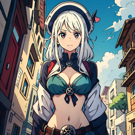 1 girl, white hair, cute, member of Heart Pirates, Big chest, small waist