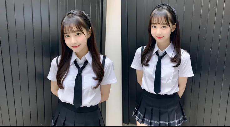 Cute 18-year-old schoolgirl wearing black miniskirt