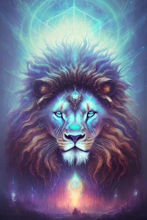 galactic lion with a lot of hair on its head, third eye, staring at something in the distance, intricate details,  electric, fantasy art, Anato Finnstark, emulsion painting, highly detailed, misty
rutkowski, hdr, hyperdetailed, rim light, faded, dim