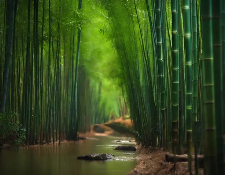 Bamboo forest listening to the rain