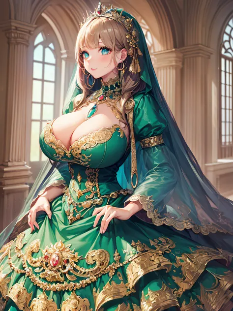 (masterpiece, best quality,extremely detailed:1.1),(moe anime art style:1.3),1girl,((full body portrait)),((solo)), cute, kawaii,digital art,(((1 princess wearing gorgeous princess rococo ballgown with voluminous full length hoop skirt))),((crinoline)),lon...