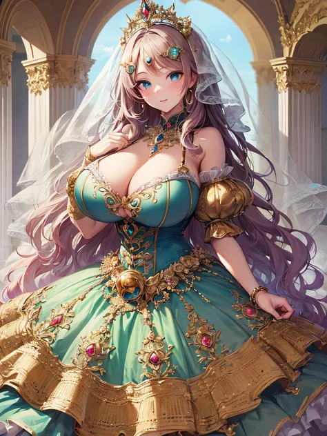 (masterpiece, best quality,extremely detailed:1.1),(moe anime art style:1.3),1 girl,((full body portrait)),standing in garden,((solo)),cute,kawaii,digital art,(((1 princess wearing gorgeous princess rococo ballgown with voluminous full length hoop skirt)))...