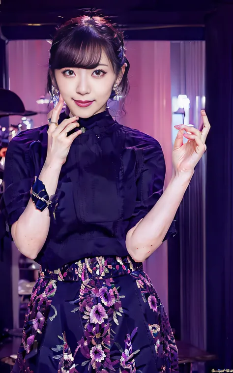 Charming Japanese style beauty、Evil Female Executive、Night city、Move ki、The Darkness、seductiv、Brainwashed、Retrofit equipment、Evil Fall、wicked、darkness、Purple Eyeshadow、black pantyhose、Black pleated skirt、Dark