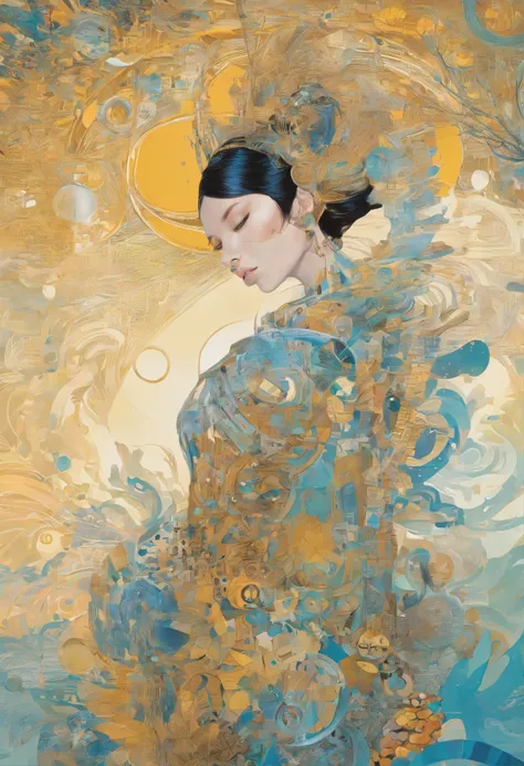 Figura cuerpo entero de Dua Lipa, abello muy largo, arte hiperrealista y fondo dorado, Nordic Queen, Inspirado por James Christensen, Modernismo , inspirado por James C. Christensen, estilo Gustav Klimt, A beautiful fantastic, Diosa antigua , inspirado en ...