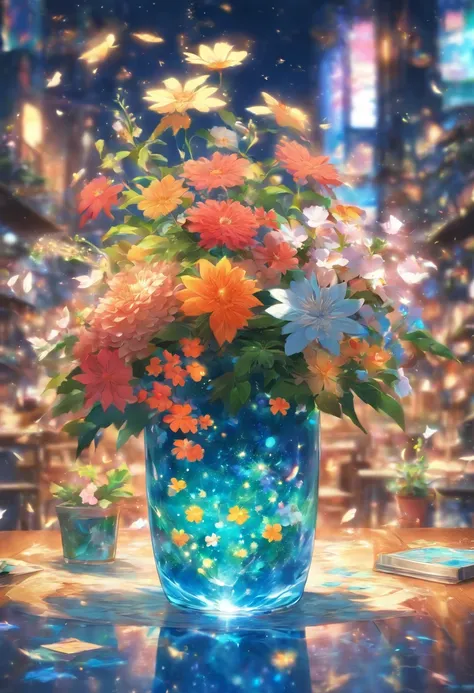 Um vaso de flores sobre a mesa