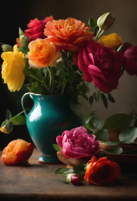 Um vaso de flores sobre a mesa