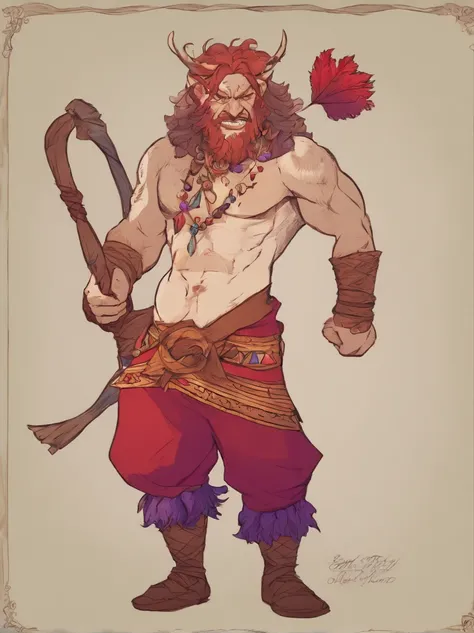 Firbolg, Wearing Finas Swimwear, white with red and purple frills, masterpiece, best quality