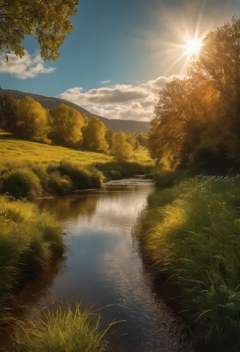 Ultra realistic image of a sunny day that conveys Psalm 22 in 8k