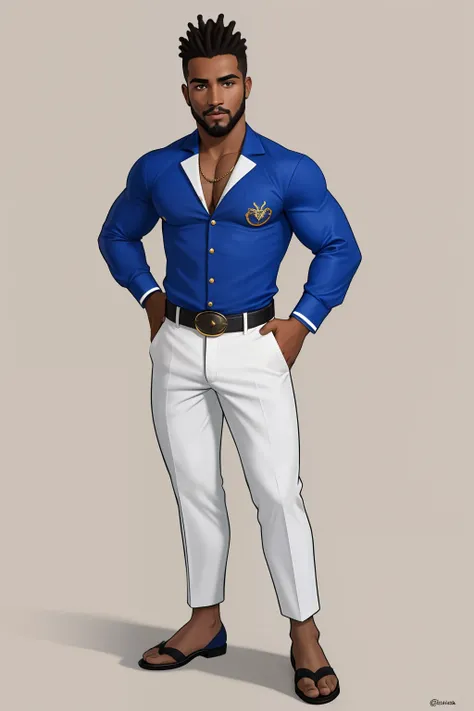 personagem masculino da bandeira de Cabo Verde. The top is deep blue, simbolizando o oceano que cerca as ilhas. The chest and the central part are white, representando a paz e a unidade do povo cabo-verdiano. The sleeves and legs are red, denoting determin...