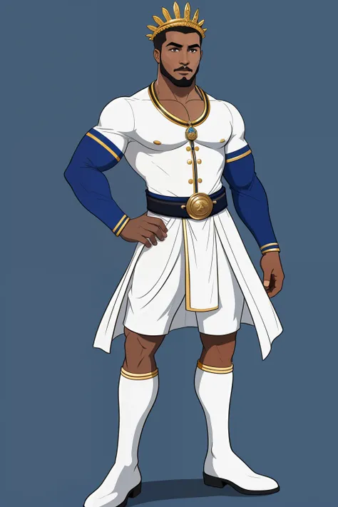 personagem masculino da bandeira de Cabo Verde. The top is deep blue, simbolizando o oceano que cerca as ilhas. The chest and the central part are white, representando a paz e a unidade do povo cabo-verdiano. The sleeves and legs are red, denoting determin...