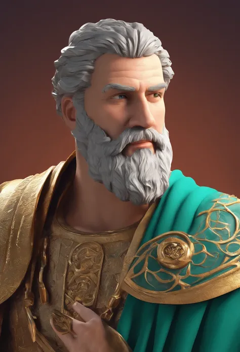 A handsome Roman sage with a beard, three-dimensional, high-quality, lively, 8k, complete eyes.