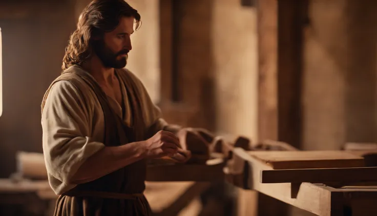 Jesus working as a carpenter