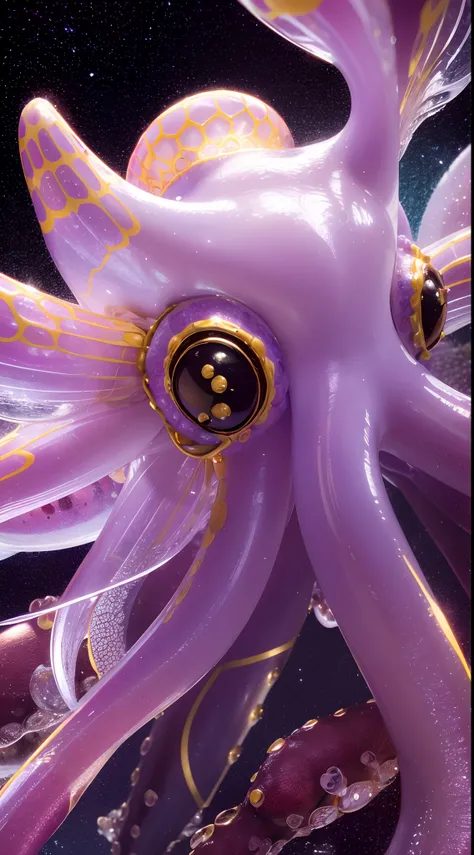 master part, best quality, [(A translucent purple octopus)+(((Vitreous skin)))] ,Luzes das estrelas，na cidade，fotorrealista, high resolution, circunstanciado, foco nítido