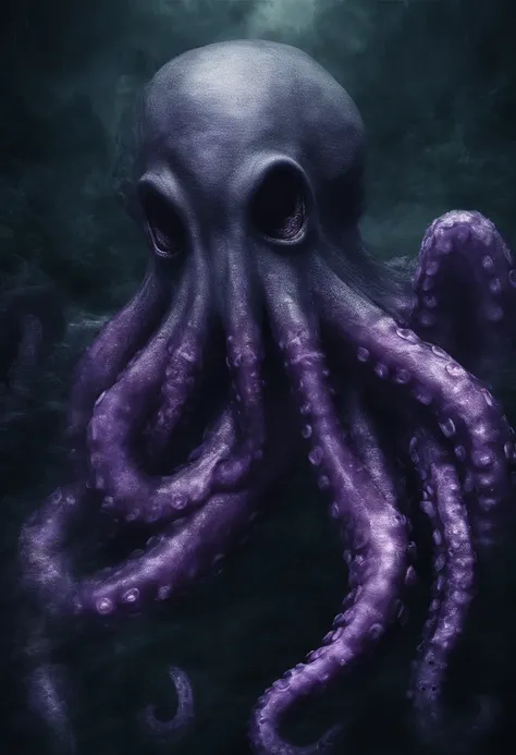 master part, melhor qualidade, [(A translucent purple octopus)+(((Vitreous skin)))] , destruindo um navio do ano 1800, luta de polvo com navio,Luzes das estrelas，na cidade，fotorrealista, high resolution, circunstanciado, foco nítido